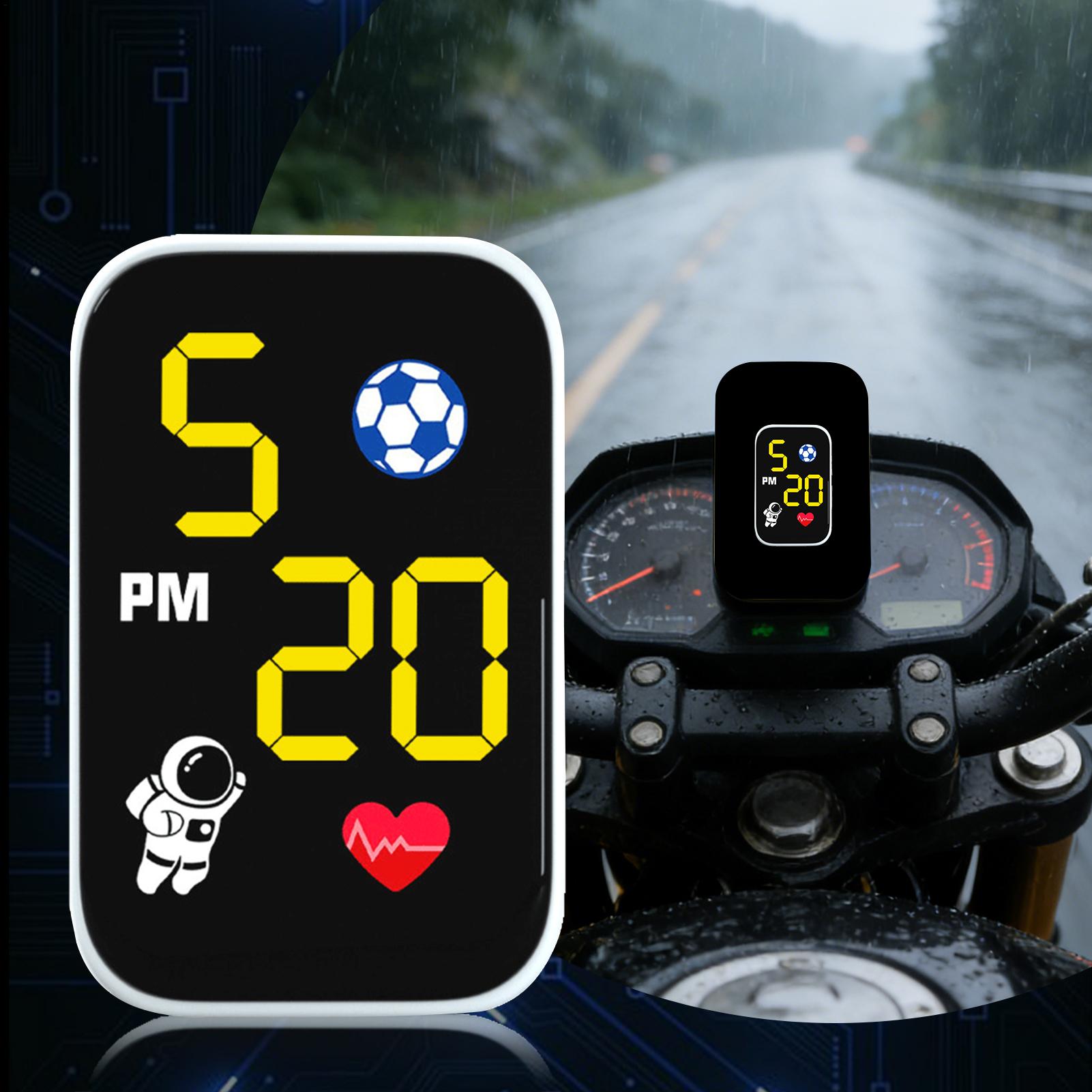Cycling In City - Digitale motorfietsklok Kleine zelfklevende dashboardhouder met
