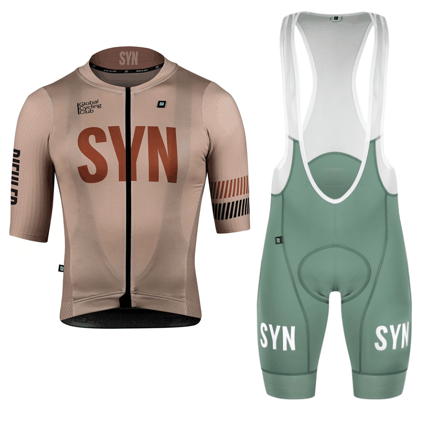 Cycling Community - Syn Bruine Fietskleding Heren Fietsshirt Met